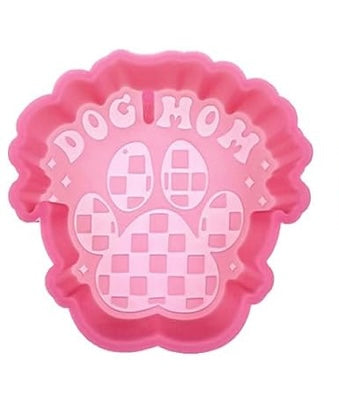 Checkered Paw Print Dog Mom Freshie
